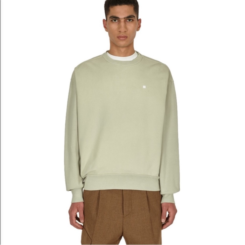 Acne Studios Face Crewneck Sweatshirt Dusty Green